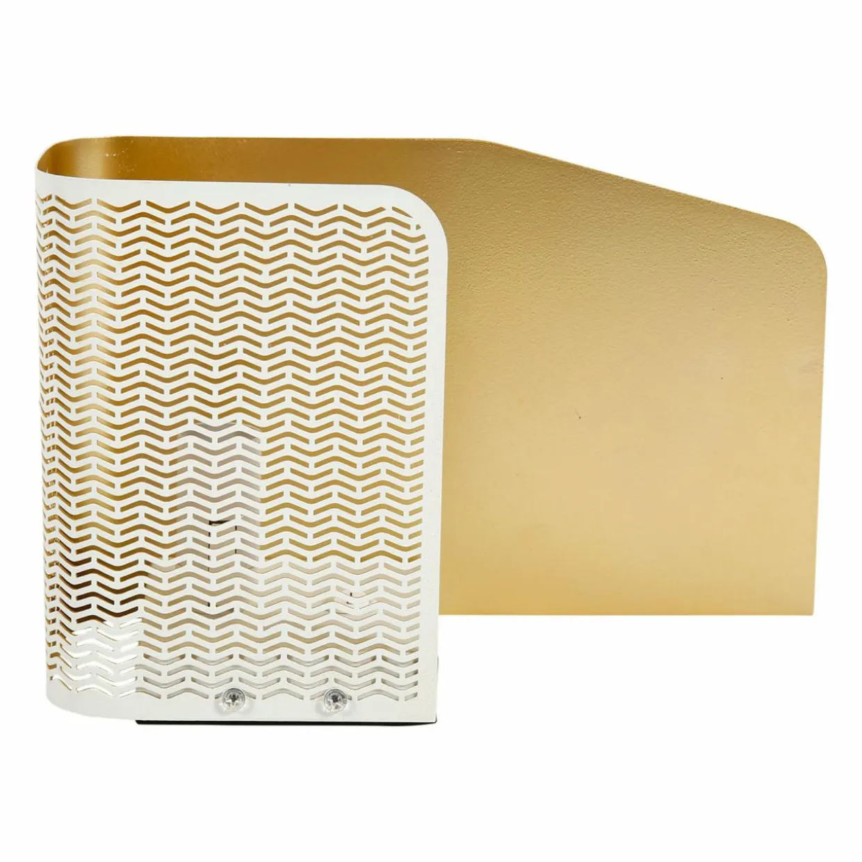 Lampe à poser en métal (L25 x H16 cm) Aladin Dorée et blanche