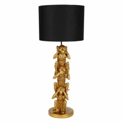 Lampe à poser en métal Singe (H86,5 cm) Sagesse Or