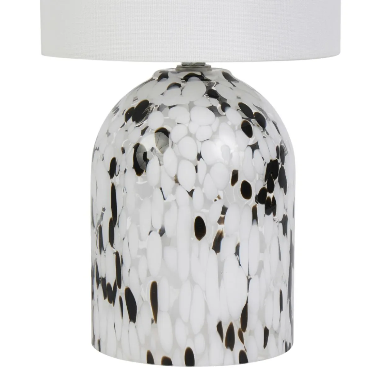 Lampe à poser en Verre et Lin (H31 cm) Pepper Noire