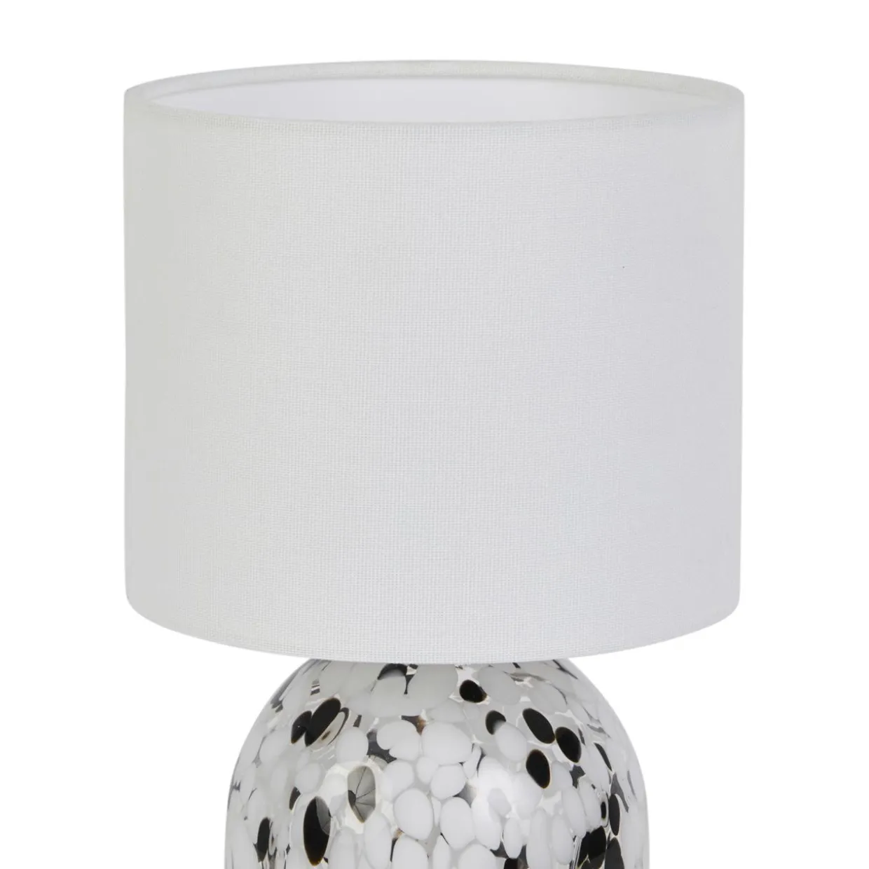 Lampe à poser en Verre et Lin (H31 cm) Pepper Noire