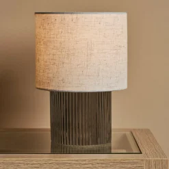 Lampe à poser en verre (H22 cm) Delia Noir
