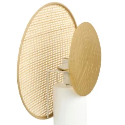 Lampe à poser métal et bambou (H32 cm) Olympe Beige et doré
