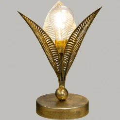Lampe à poser métal LED (H25 cm) Feuille Or