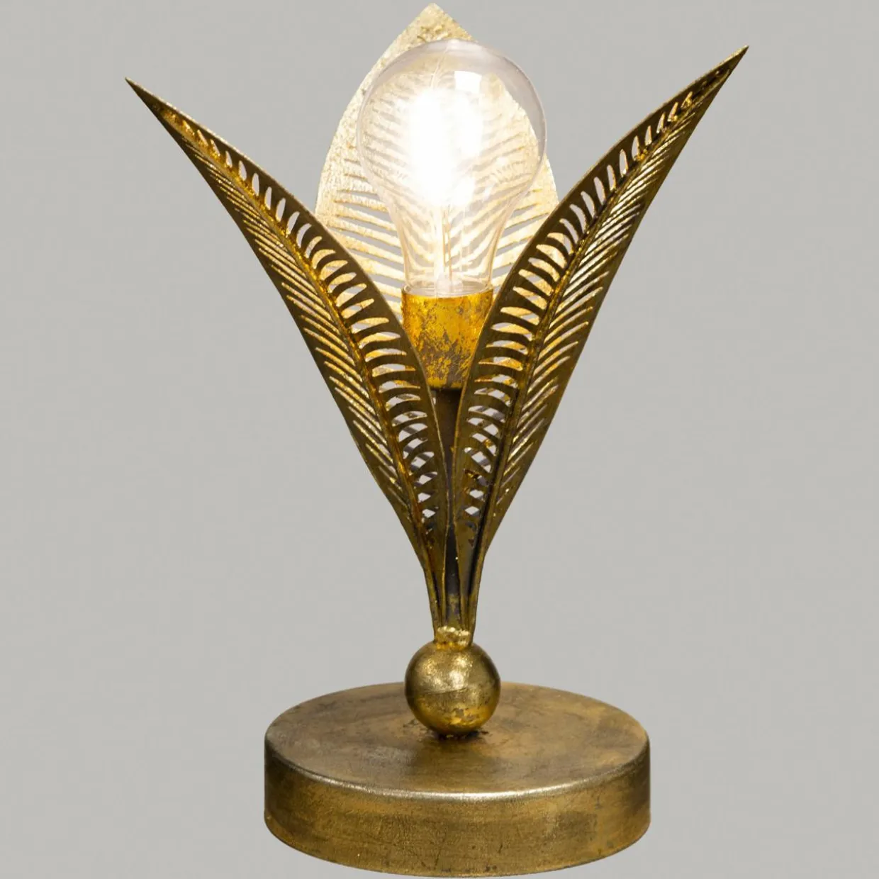 Lampe à poser métal LED (H25 cm) Feuille Or