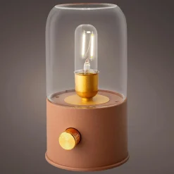 Lampe tempête sans fil rechargeable USB (H20 cm) Terracotta