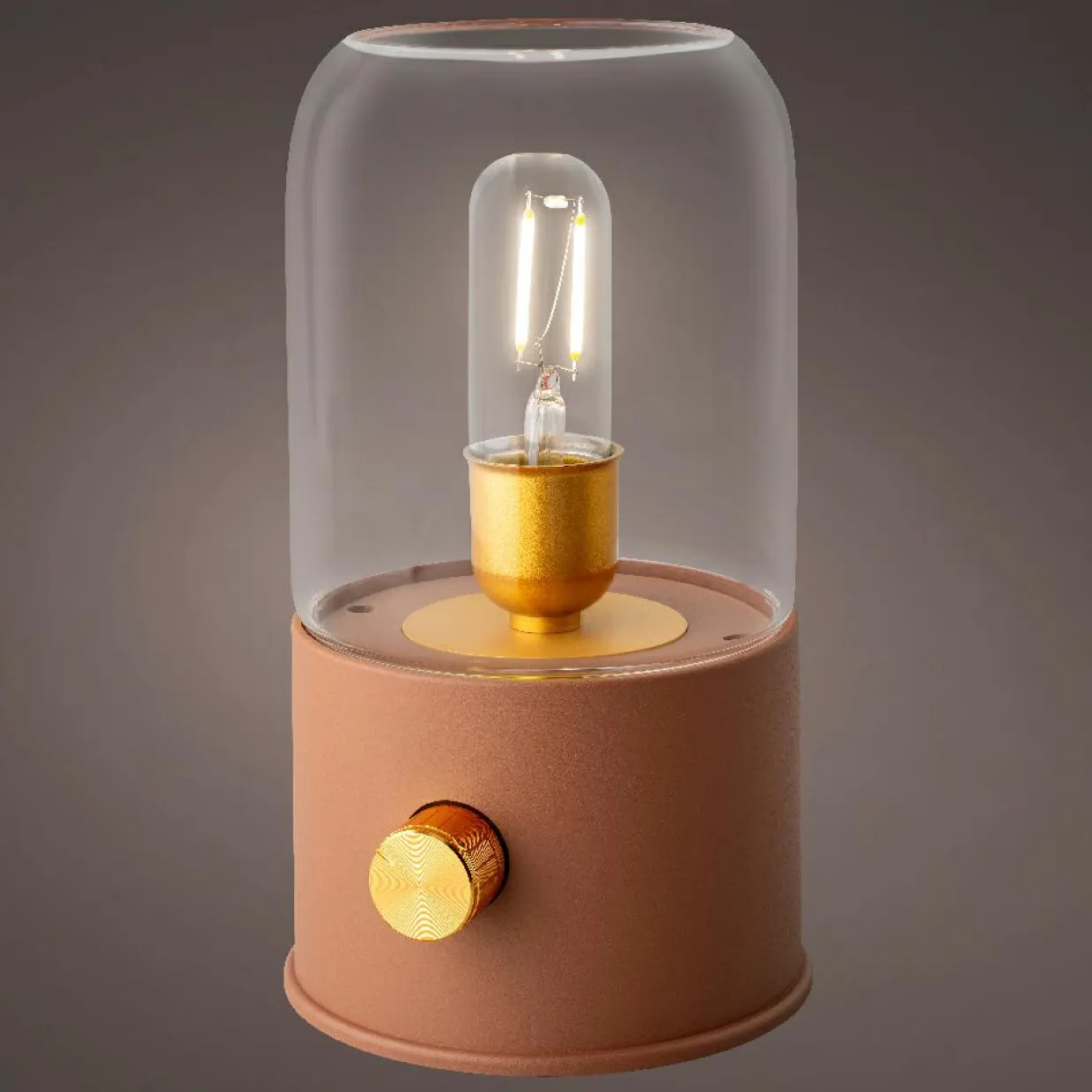 Lampe tempête sans fil rechargeable USB (H20 cm) Terracotta