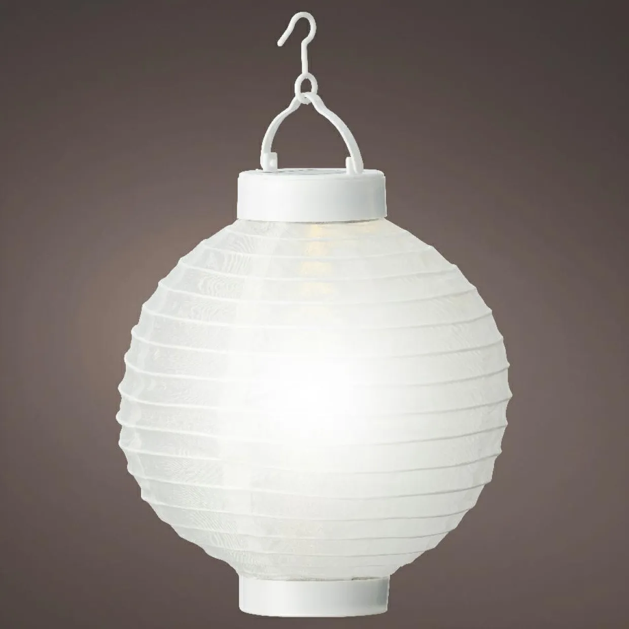 Lanterne chinoise solaire (D20 cm) Papier Blanc chaud