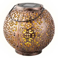 Lanterne de jardin solaire LED (H17 cm) Palazzo Brun rustique