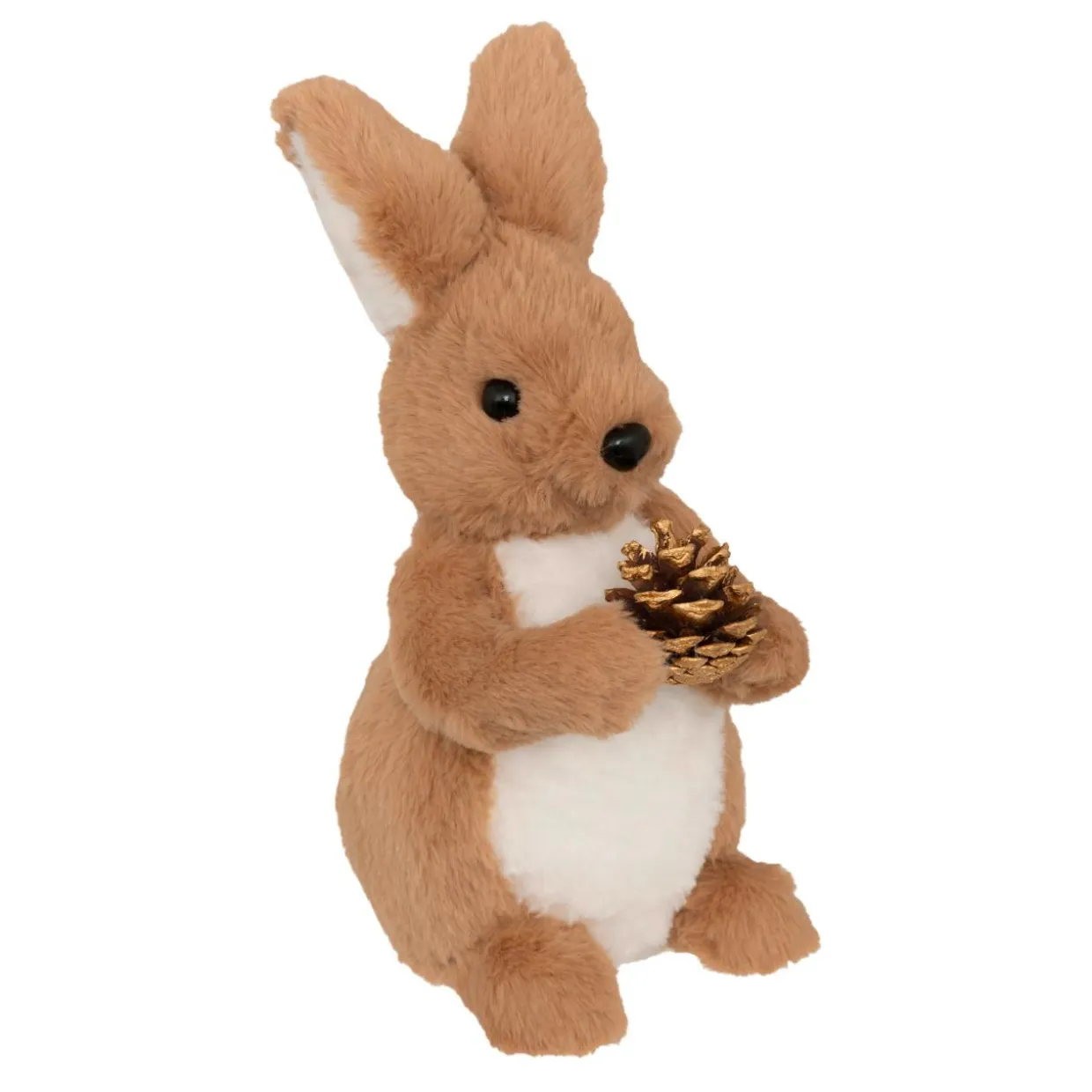 Lapin peluche (H31 cm) Albin et pomme de pin Marron
