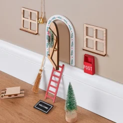 Lot de 10 accessoires déco en bois (H17 cm) Porte de petite souris Multicolore