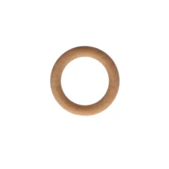 Lot de 10 anneaux bois (D28 mm) Nils Beige Vernis