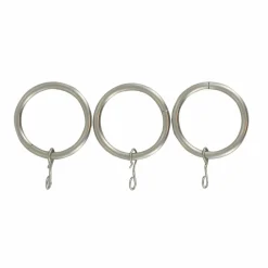 Lot de 8 anneaux tringle rideau (D20 mm) Jim Argent mat