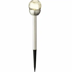 Lot de 6 bornes de jardin solaire (H24.5 cm) Verre craquelé Blanc chaud