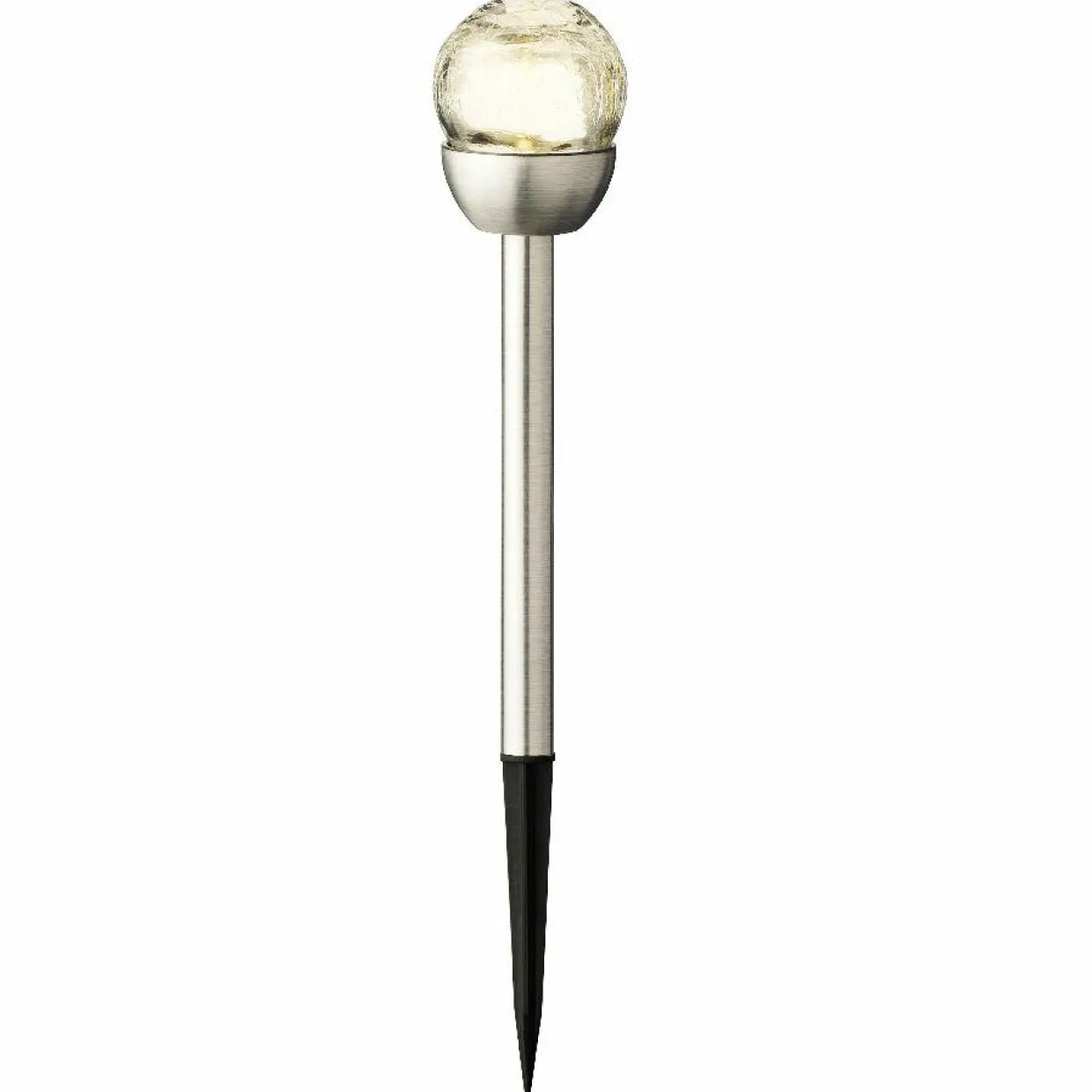 Lot de 6 bornes de jardin solaire (H24.5 cm) Verre craquelé Blanc chaud