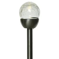 Lot de 6 bornes de jardin solaire (H24.5 cm) Verre craquelé Blanc chaud
