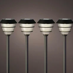 Lot de 4 bornes de jardin solaire LED (H30 cm) Garden Noir