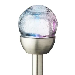 Lot de 6 bornes de jardin solaires (H24,5 cm) Verre craquelé Multicolore
