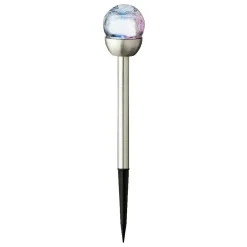 Lot de 6 bornes de jardin solaires (H24,5 cm) Verre craquelé Multicolore