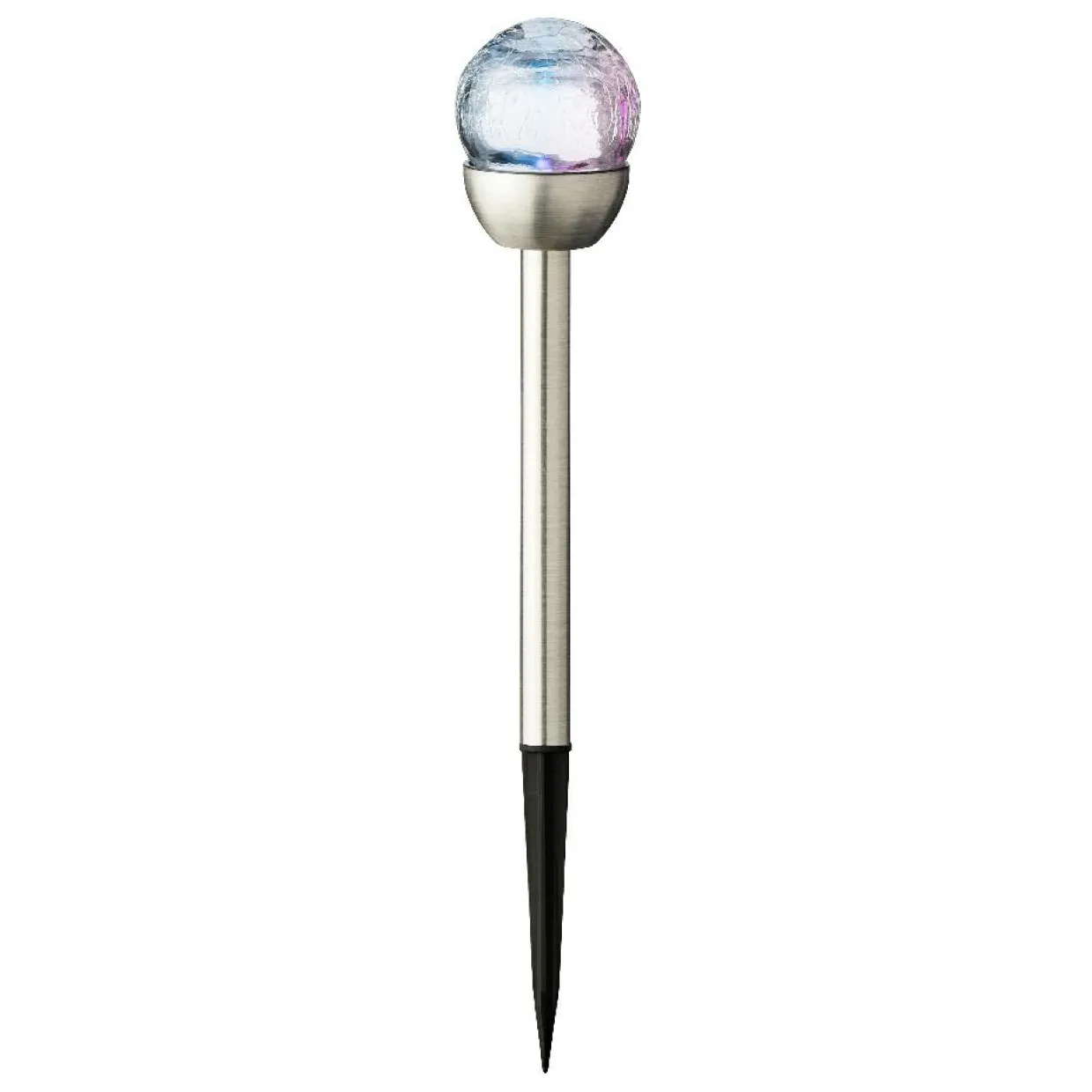 Lot de 6 bornes de jardin solaires (H24,5 cm) Verre craquelé Multicolore