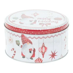 Lot de 3 boîtes de rangement en métal rondes Les Lutins en Rouge