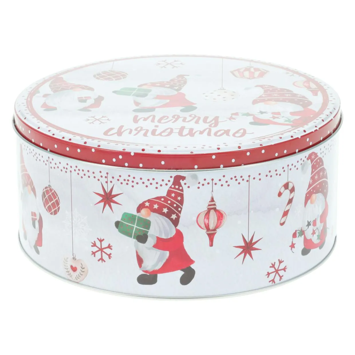 Lot de 3 boîtes de rangement en métal rondes Les Lutins en Rouge