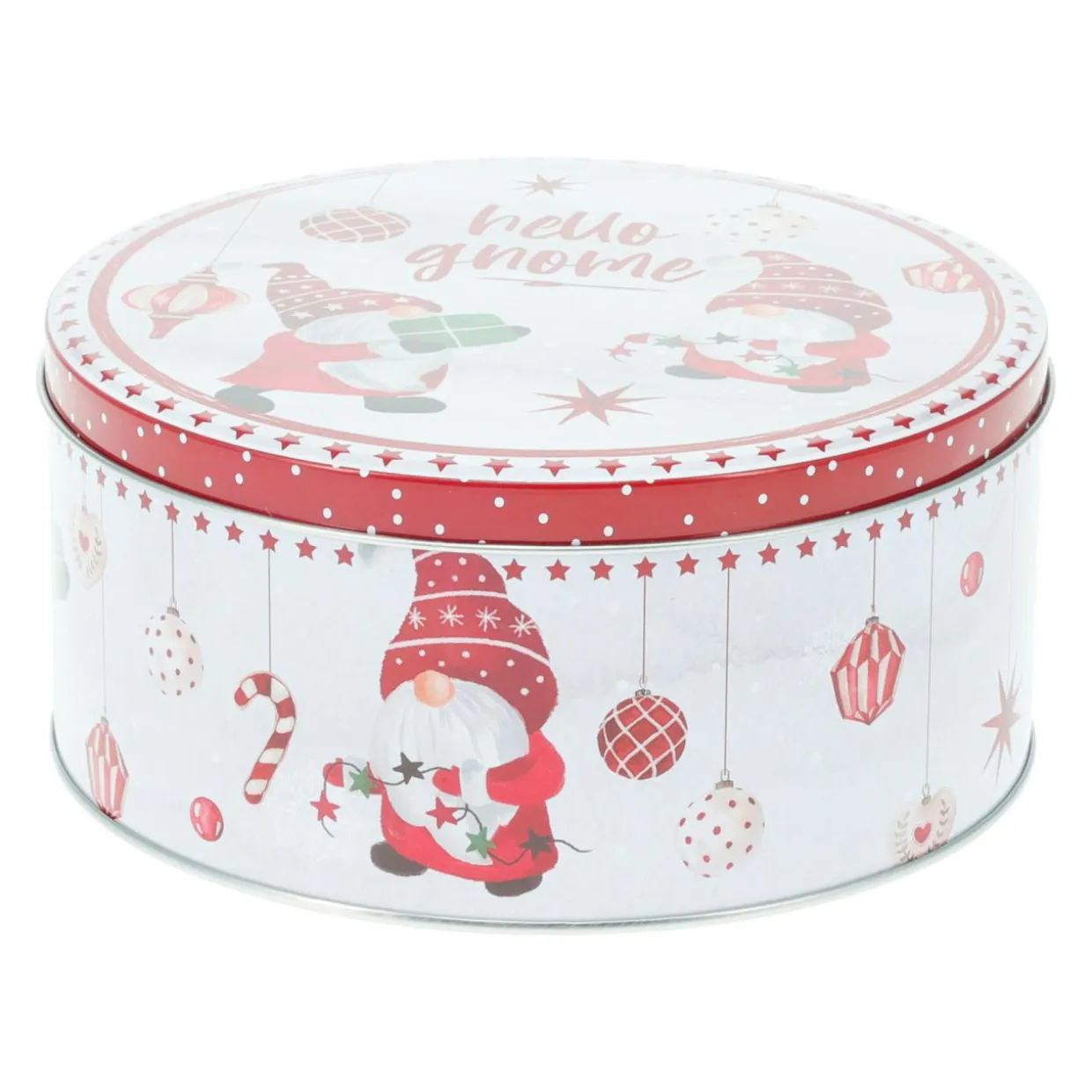 Lot de 3 boîtes de rangement en métal rondes Les Lutins en Rouge