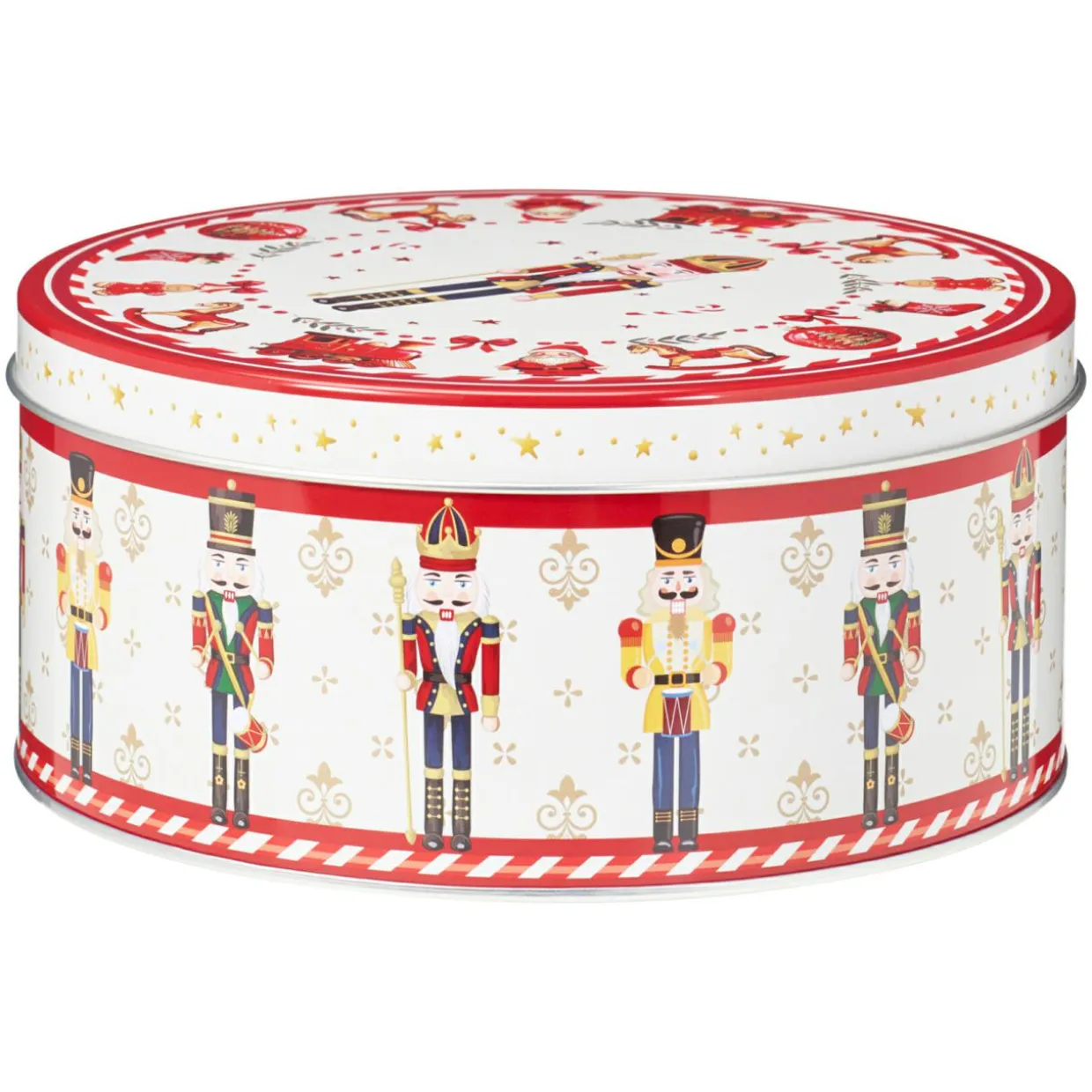 Lot de 3 boîtes de rangement en métal rondes Mon beau Noël