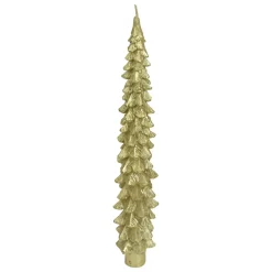 Lot de 2 bougies bâton en cire (H25 cm) Sapin Doré