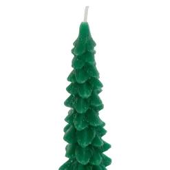 Lot de 2 bougies bâton en cire (H25 cm) Sapin Vert