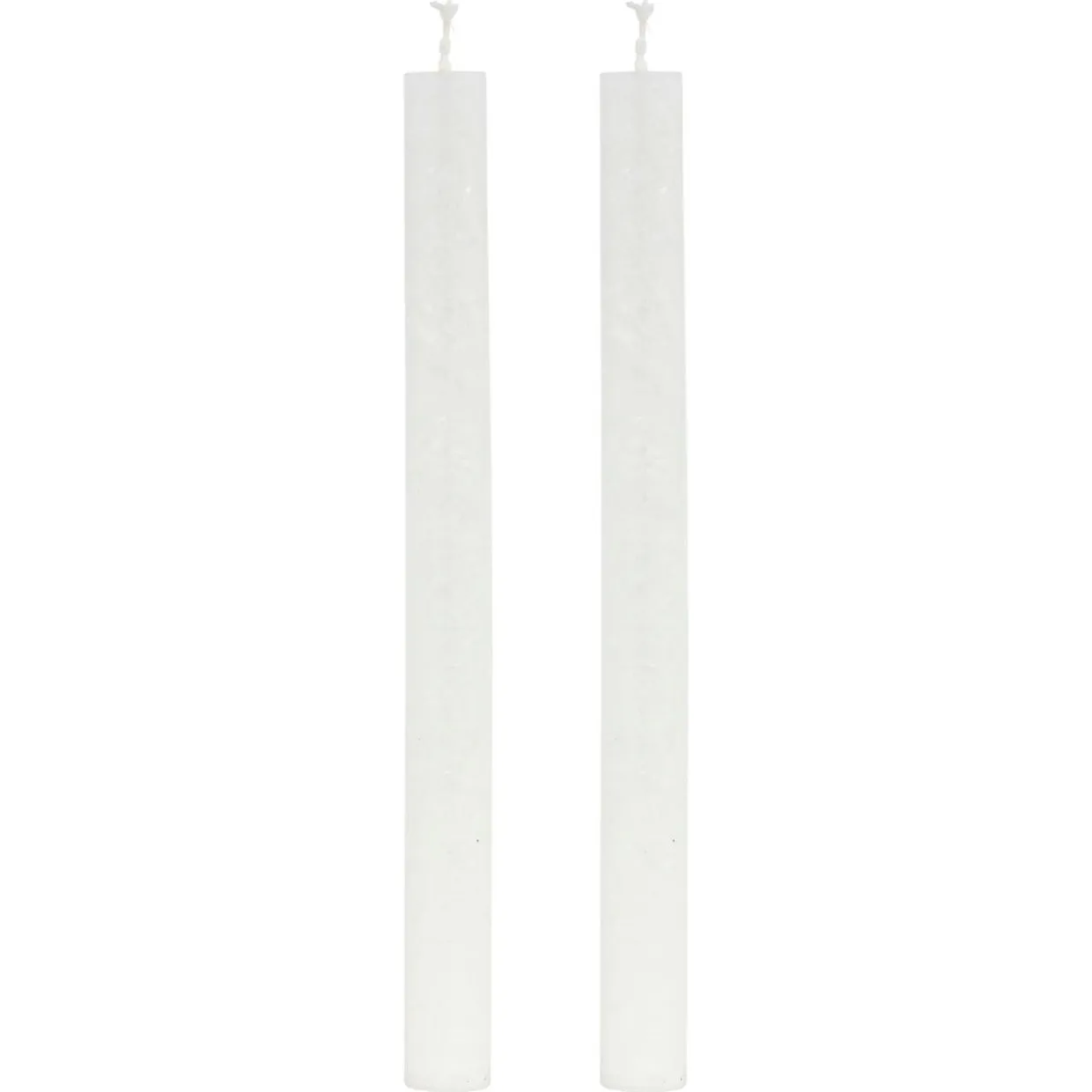 Lot de 2 bougies bâton (H25 cm) Chandelier Blanc givré