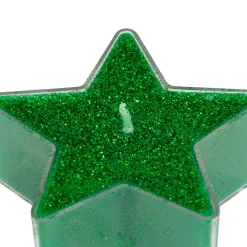 Lot de 4 bougies chauffe-plat Étoiles Vert pailleté