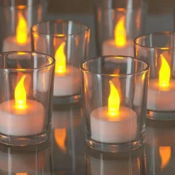 Lot de 6 Bougies LED vacillantes Chauffe-plat Blanc chaud