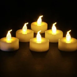 Lot de 6 Bougies LED vacillantes Chauffe-plat Blanc chaud