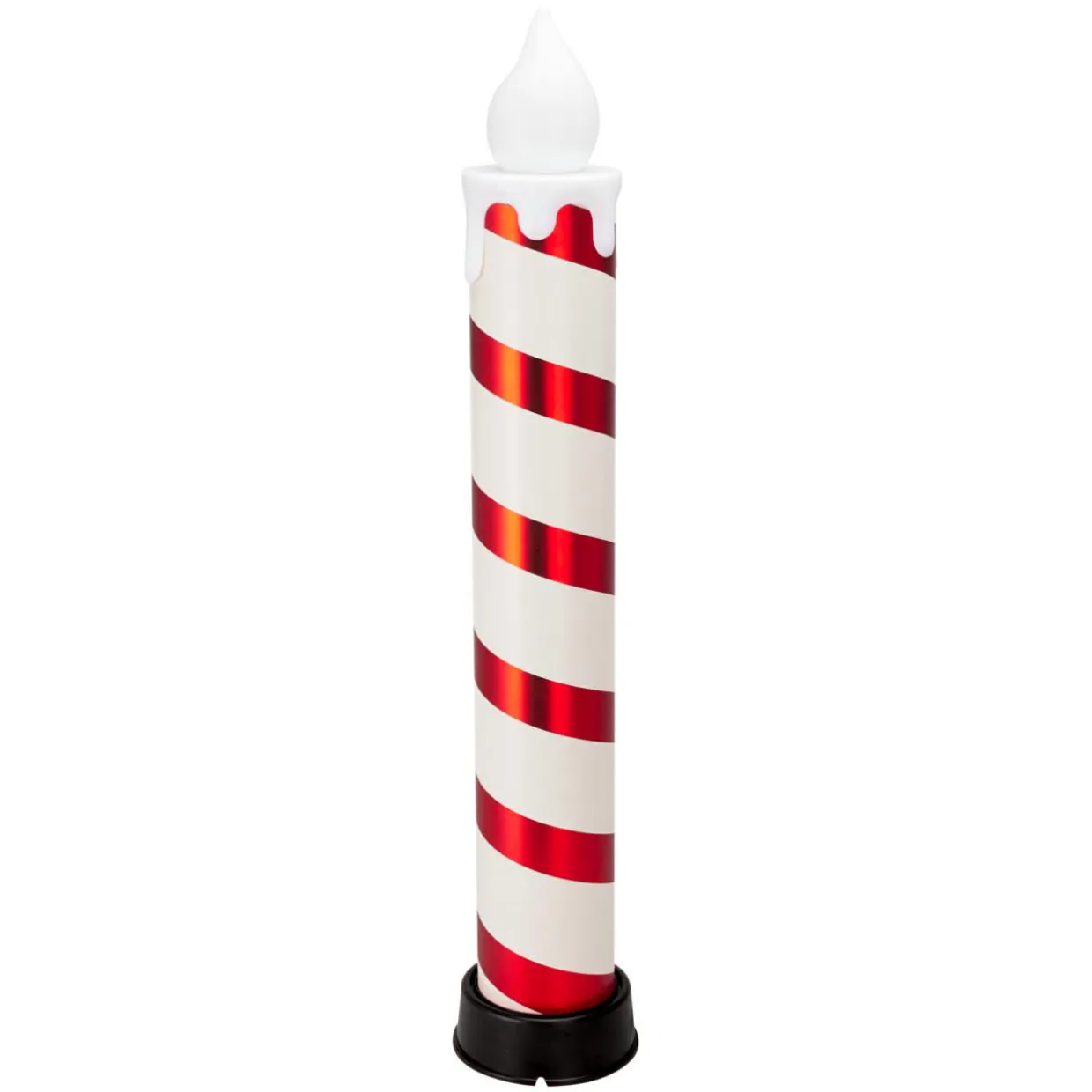 Lot de 2 bougies lumineuses Géantes (H82 cm) Candy Candle Rouge et blanc