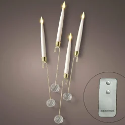 Lot de 10 bougies à piles (H15 cm) Crystal Blanc chaud