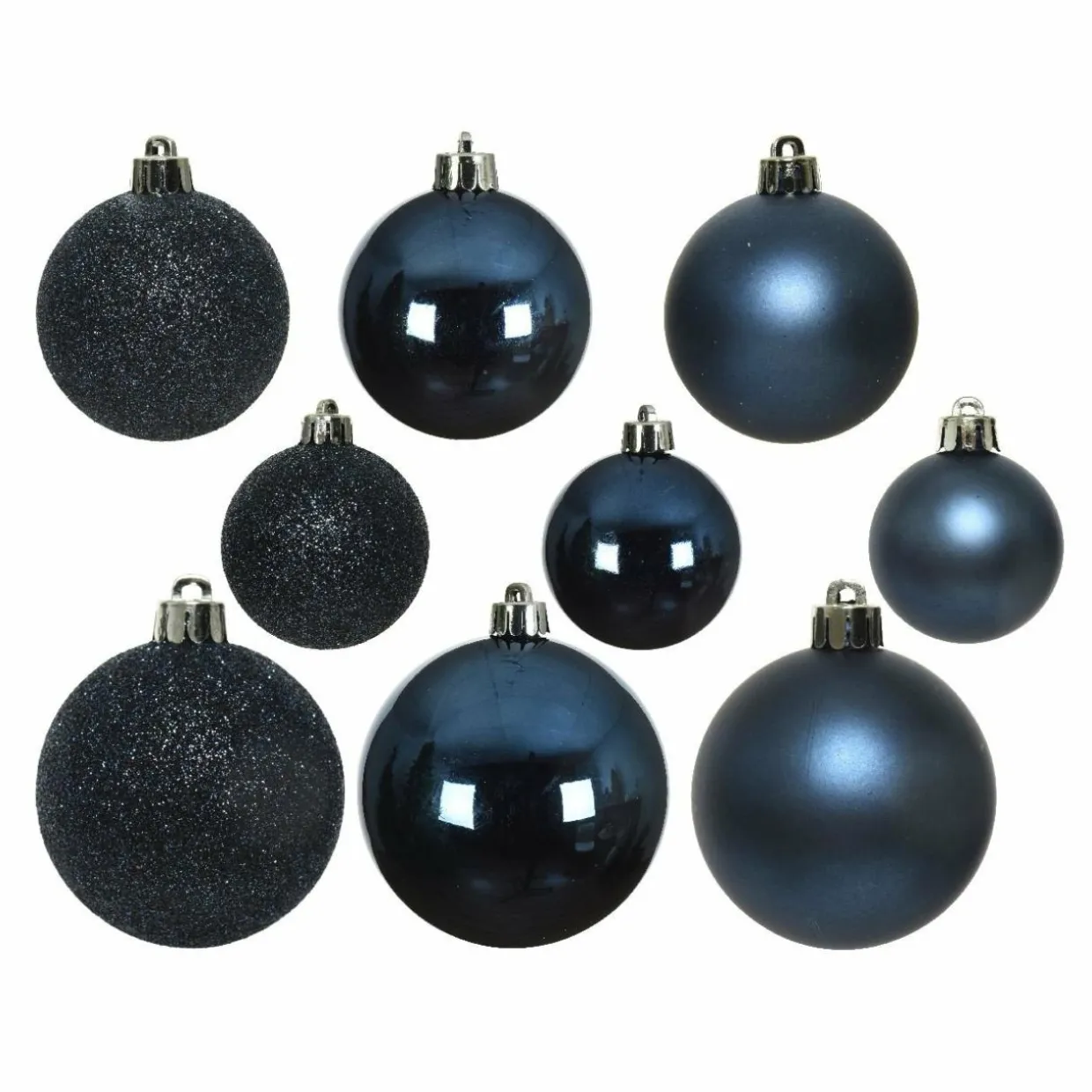 Lot de 30 boules de Noël Alpine assorties Bleu nuit