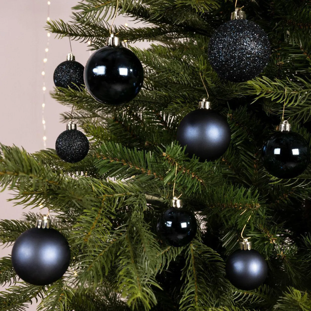 Lot de 30 boules de Noël Alpine assorties Bleu nuit
