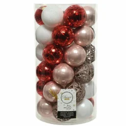 Lot de 37 boules de Noël Alpine Rouge