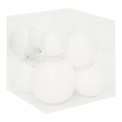 Lot de 12 boules de Noël assortie Neige fraiche Blanche