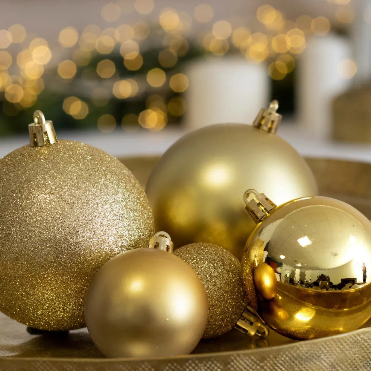 Lot de 20 boules de Noël assorties New Alpine Or