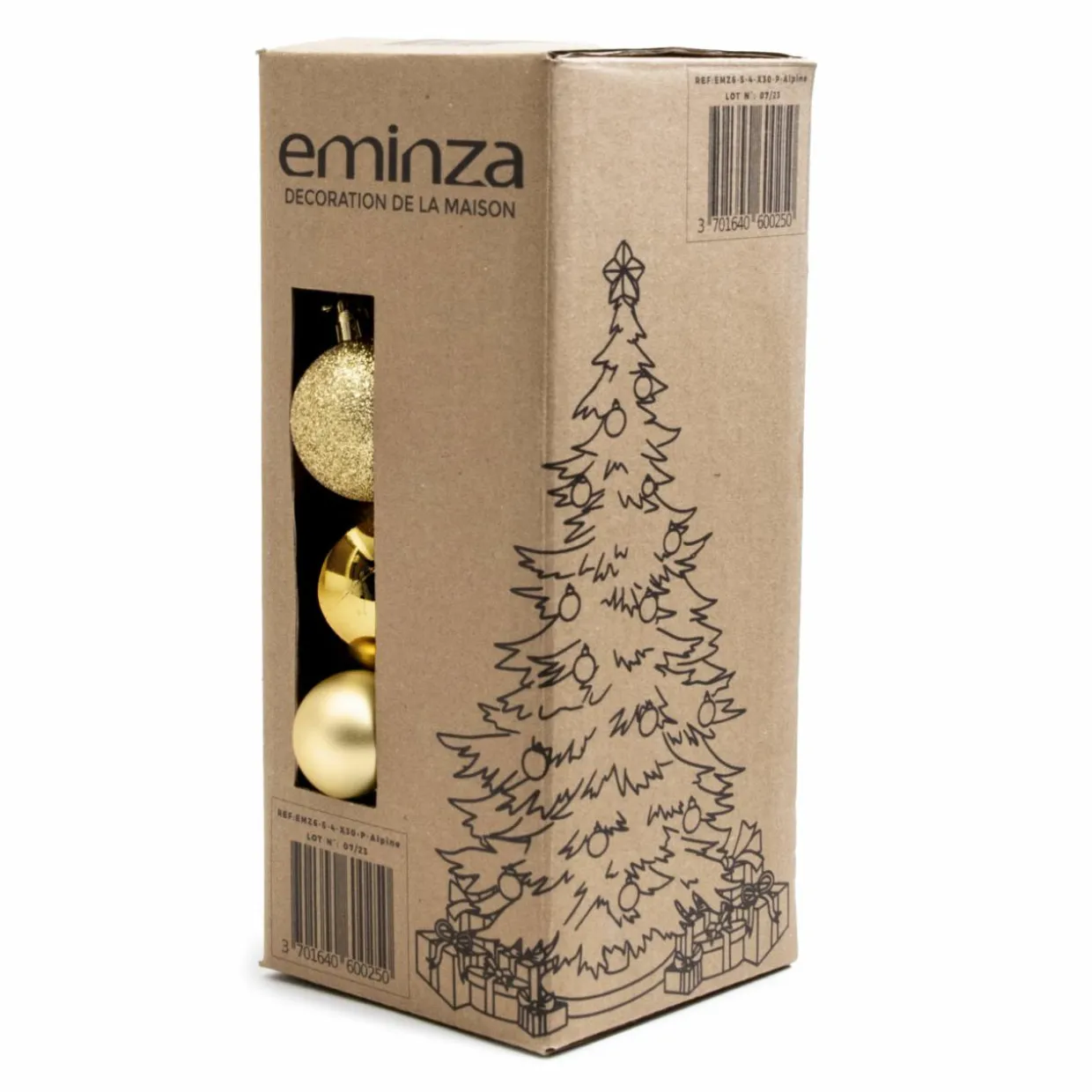 Lot de 30 boules de Noël assorties New Alpine Or