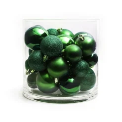 Lot de 30 boules de Noël assorties New Alpine Vert sapin