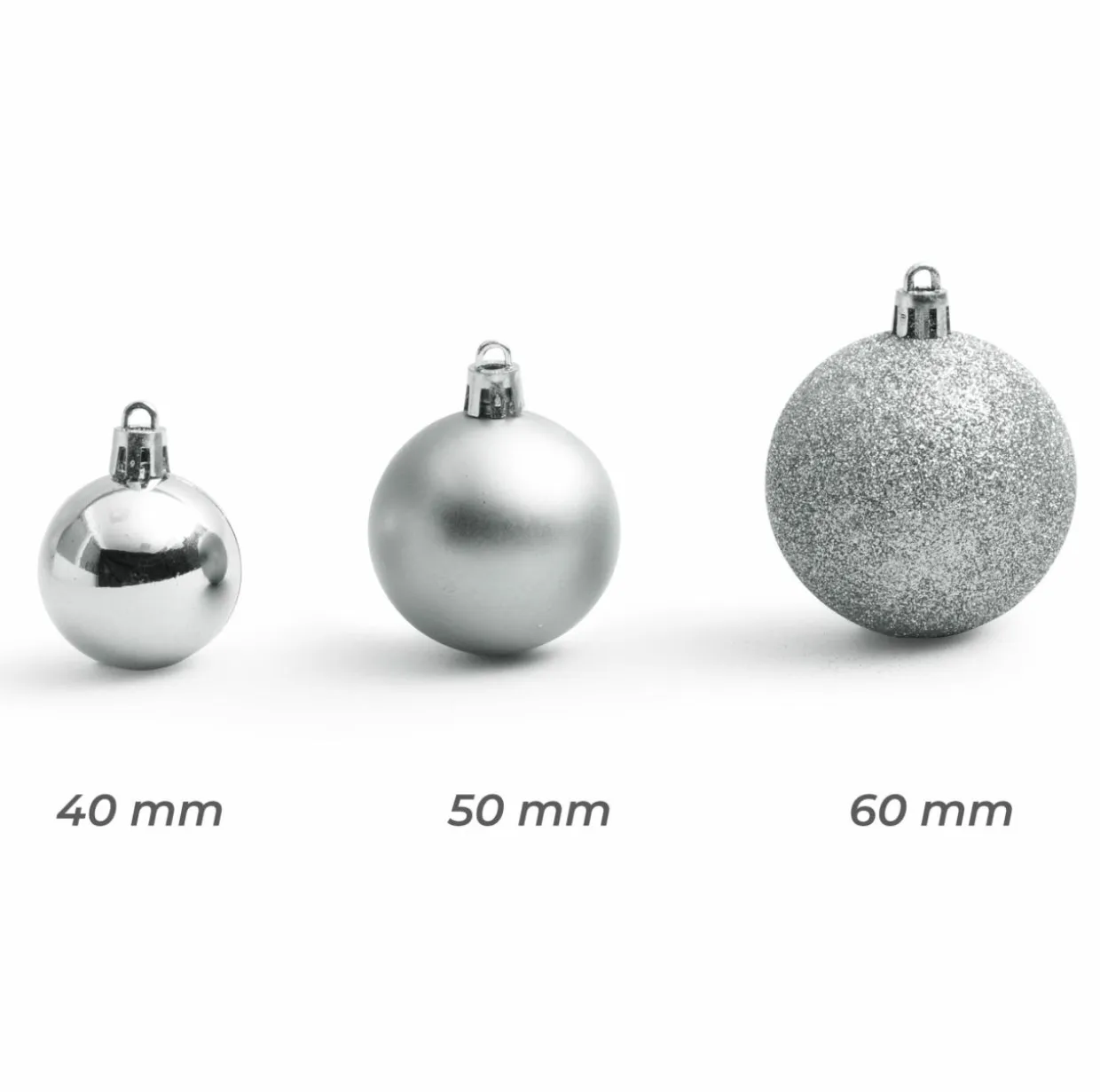 Lot de 30 boules de Noël assorties New Alpine Argent