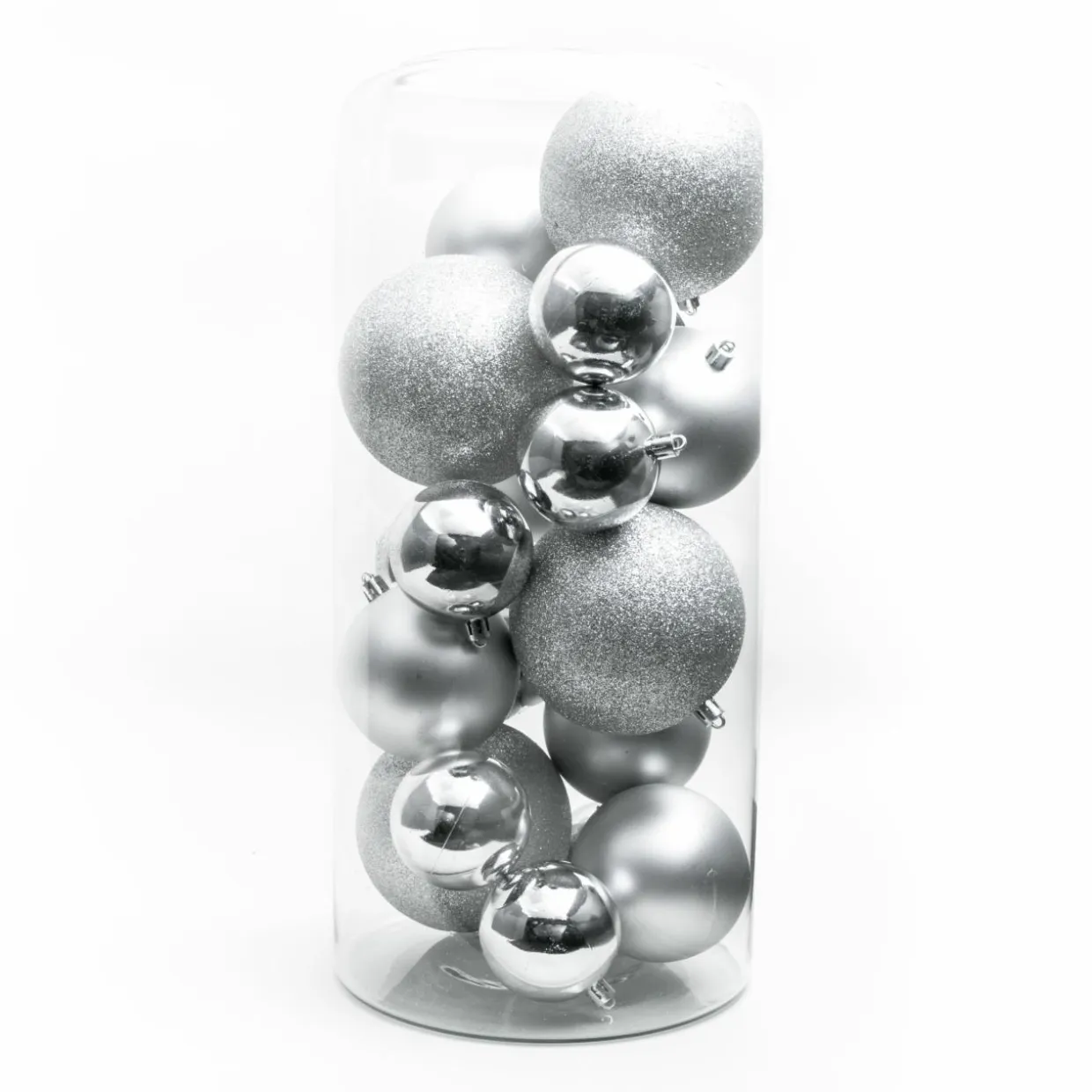 Lot de 20 boules de Noël assorties New Alpine Argent