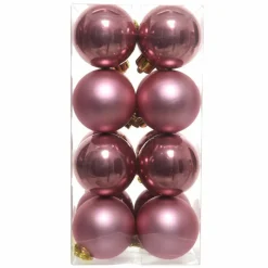 Lot de 16 boules de Noël (D40 mm) Alpine Vieux rose