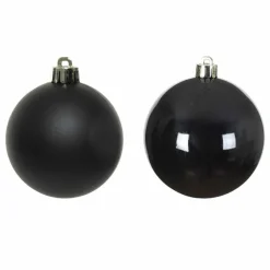Lot de 6 boules de Noël (D80 mm) Alpine Noir