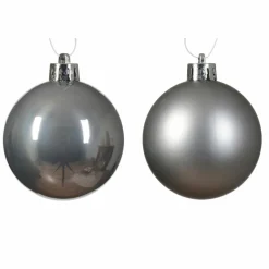 Lot de 12 boules de Noël (D60 mm) Alpine Gris marbre