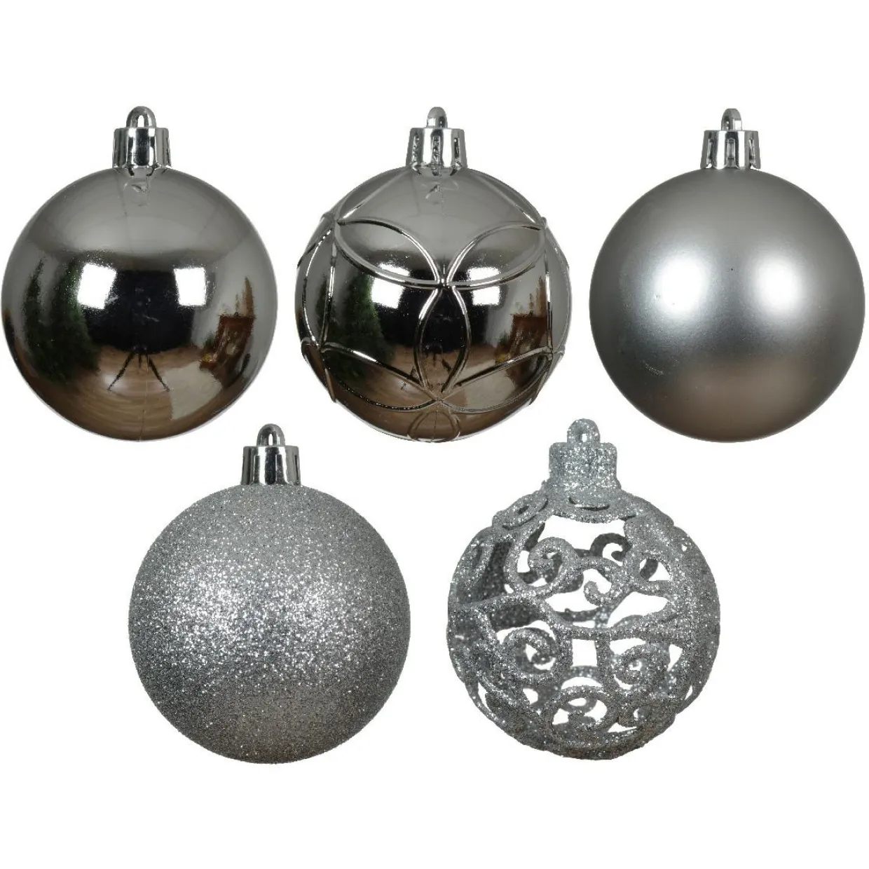 Lot de 35 boules de Noël (D60 mm) Aravis Argent