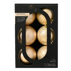 Lot de 6 boules de Noël (D80 mm) Aravis Perle