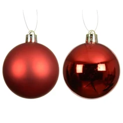 Lot de 6 boules de Noël (D80 mm) Aravis Rouge